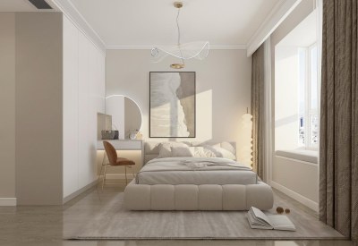 现代简约卧室3D模型下载